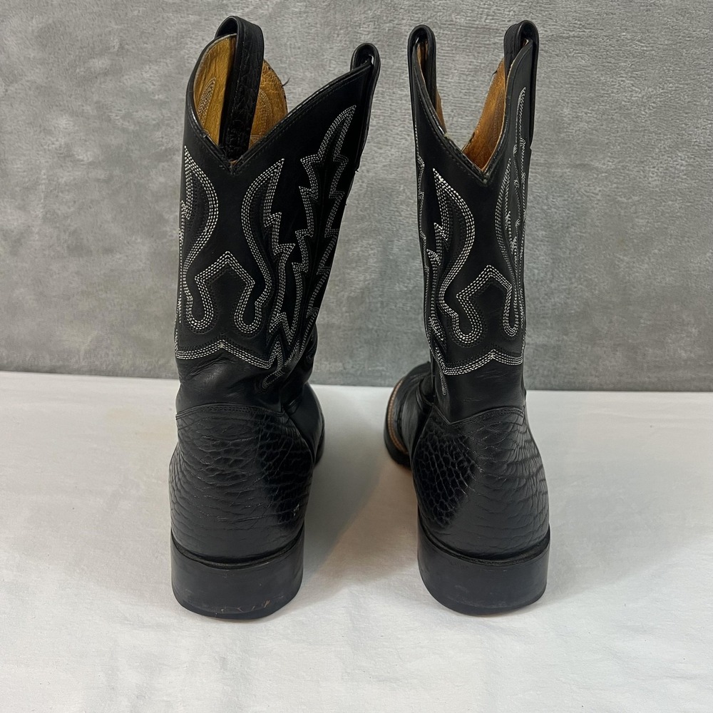 Ben Miller Boots Mens Size 10 D Black Leather Western Cowboy Round Toe M790 - Picture 4 of 9